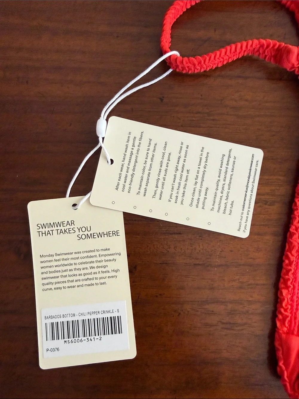 Monday Swimwear Chili Pepper Crinkle Barbados Bottoms